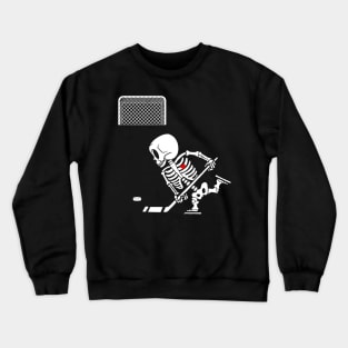 hockey skeleton halloween Crewneck Sweatshirt